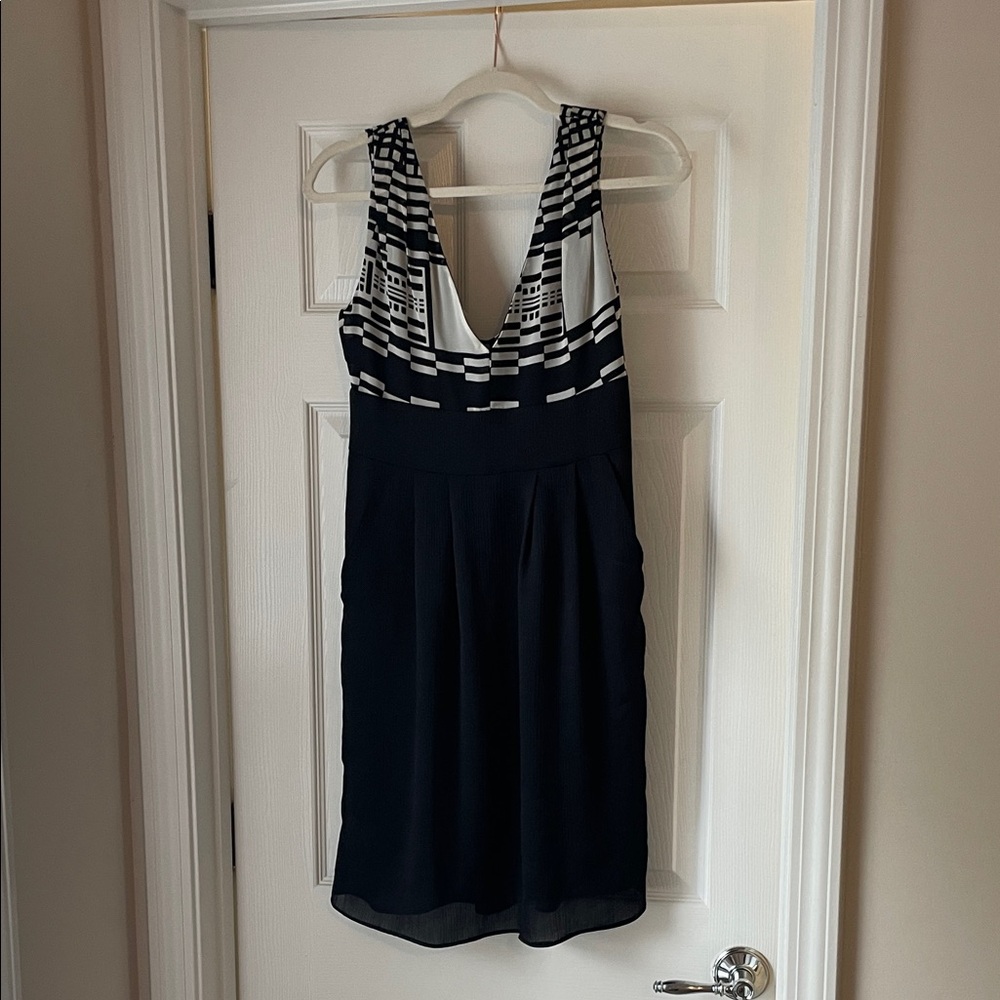 BCBG Black and White Sleeveless Mini Dress